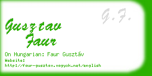 gusztav faur business card