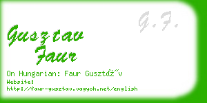gusztav faur business card